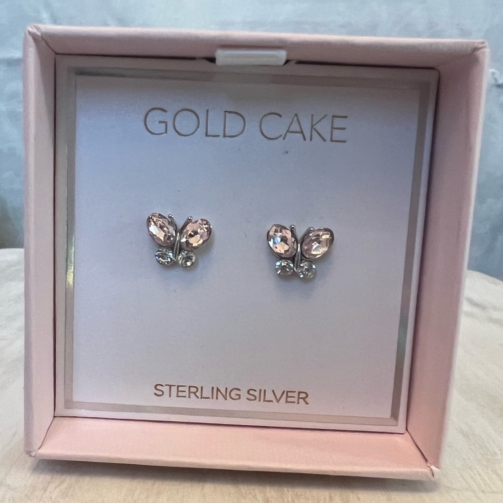 Gold Cake Butterfly Earrings